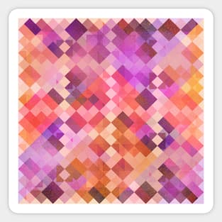 Modern Checkerboard Pink Purple Yellow Sticker